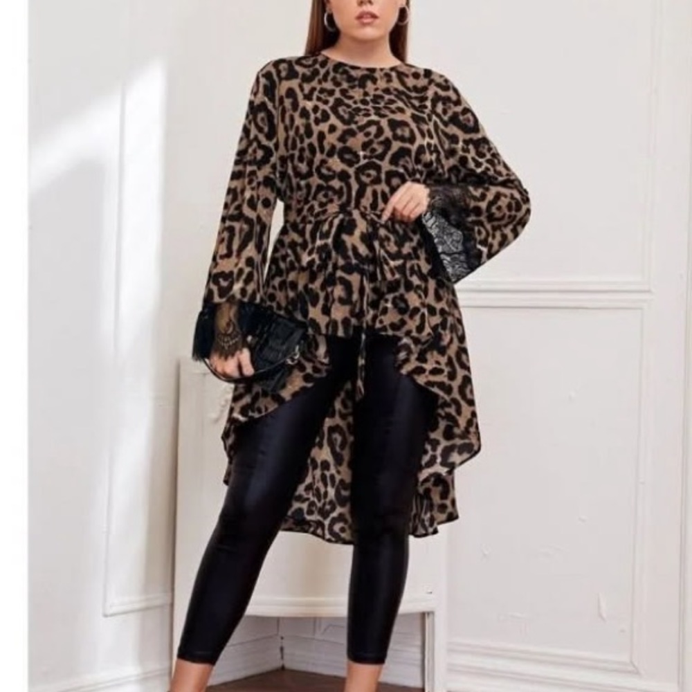 SHEIN High Low Brown and Black Dress